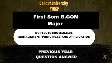 MANAGEMENT PRINCIPLES #firstsemester #commerce #b.com#previousyearquestions Answer#calicutuniversity