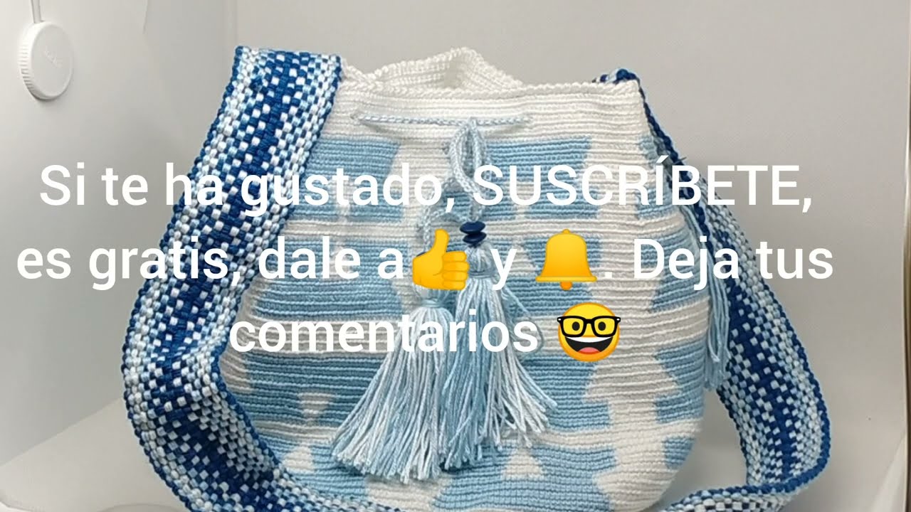 VIDEO 7 MOCHILA WAYUU BICOLOR  (fajón telar Kumihimo) (English subtitles)