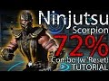 72% 1 BAR NINJUTSU SCORPION COMBO GUIDE | (Restand 50/50) Tutorial | WITH INPUTS | MKXL |