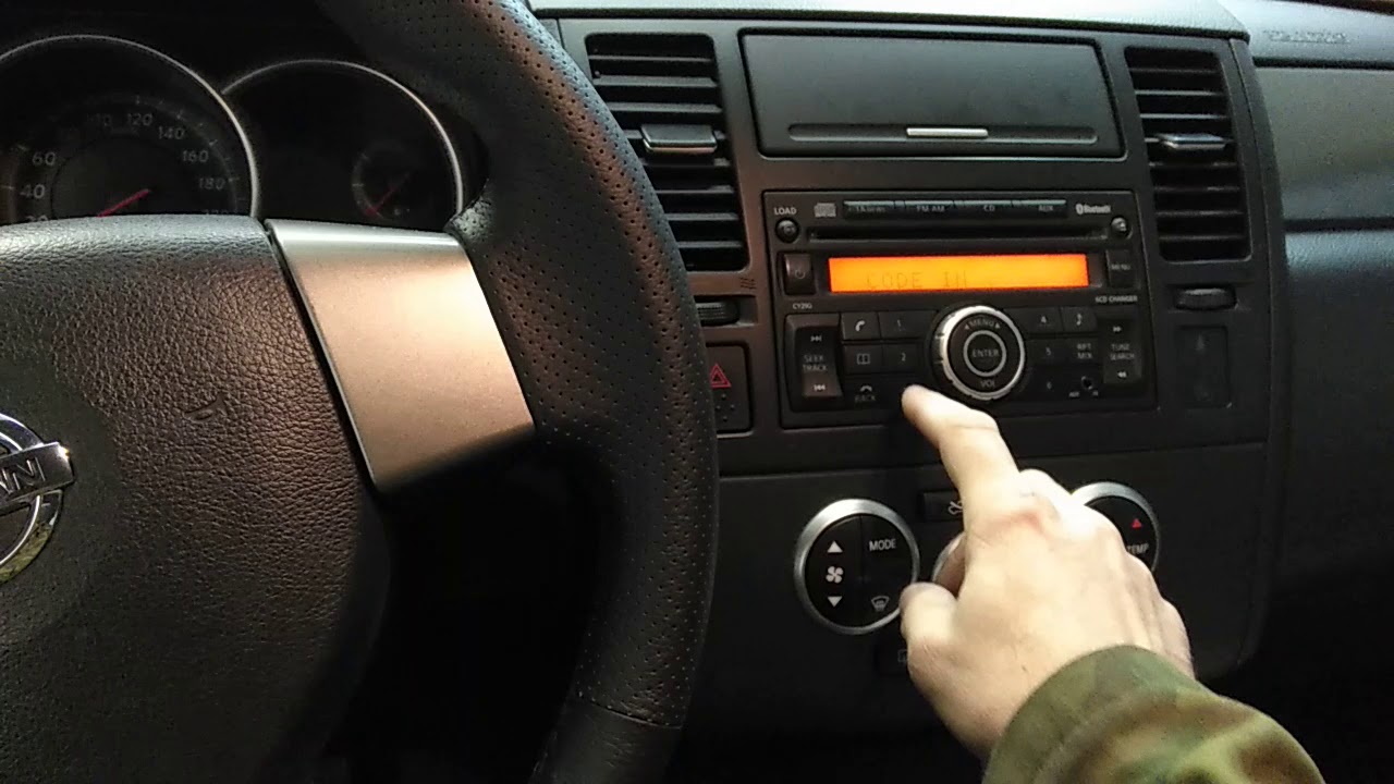 Разблокировка магнитолы Nissan Tiida - YouTube
