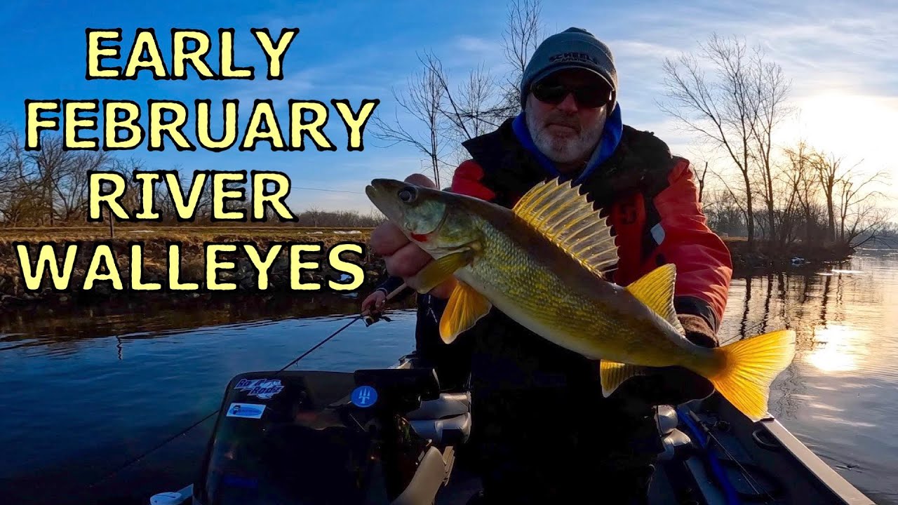 CHASING EARLY FEBRUARY RIVER WALLEYES!! #walleye