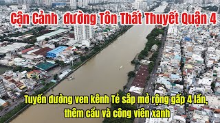 Cận Cảnh Đường Tôn Thất Thuyết Ven Kênh Tẻ Sắp Mở Rộng Gấp 4 Lần, Thêm Cầu Và Công Viên Xanh