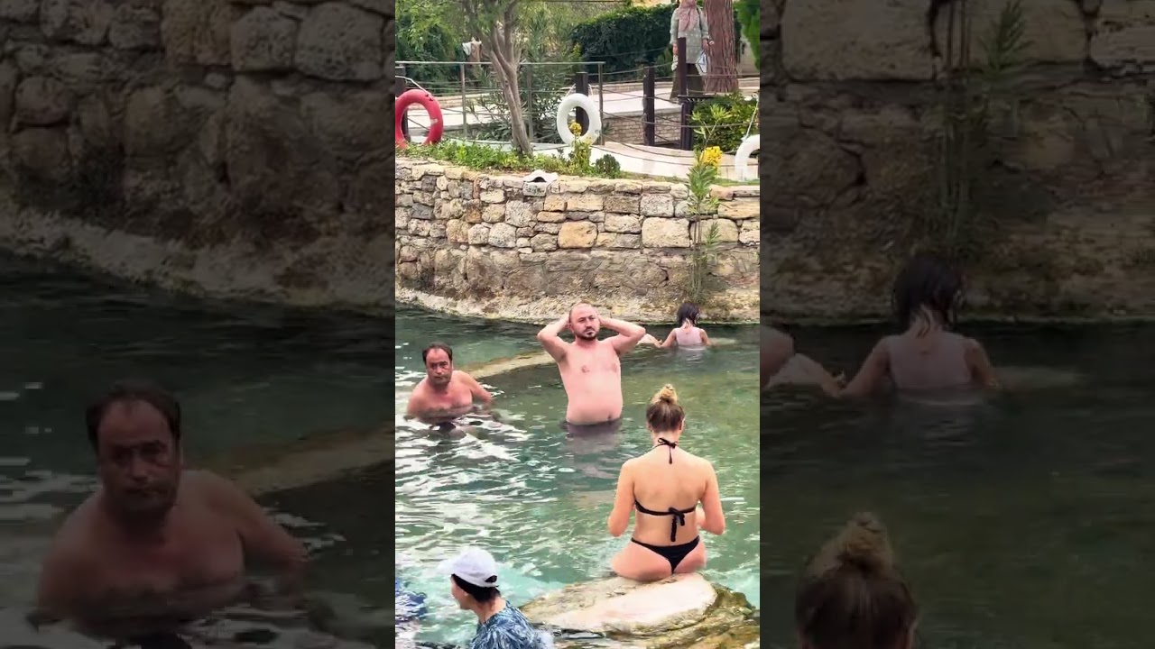 💫 Incredible Natural Cleopatra Pool - Cooling Around Ancient Columns ⚡