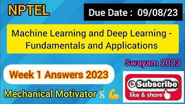 Machine Learning and Deep Learning - Fundamentals and Applications | Week 1 Quiz | Assignment 1 Soln