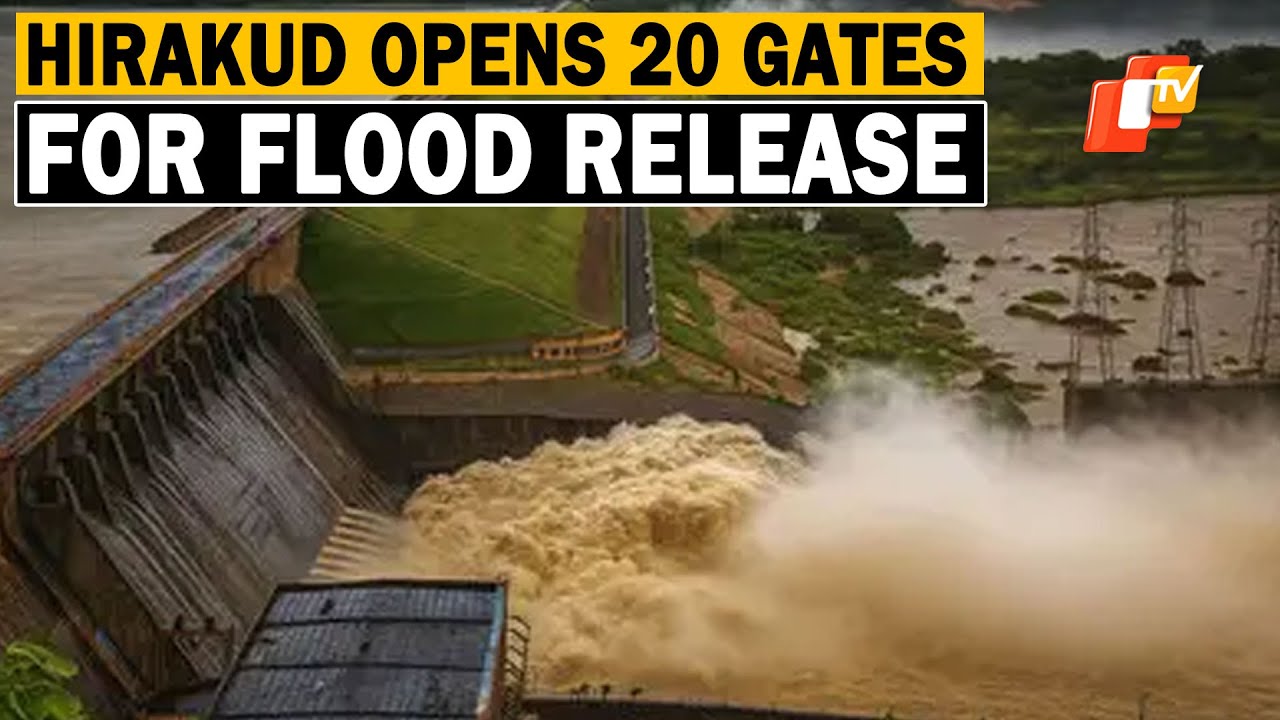 Heavy inflow raises Hirakud water level; 20 gates opened for flood discharge in Odisha