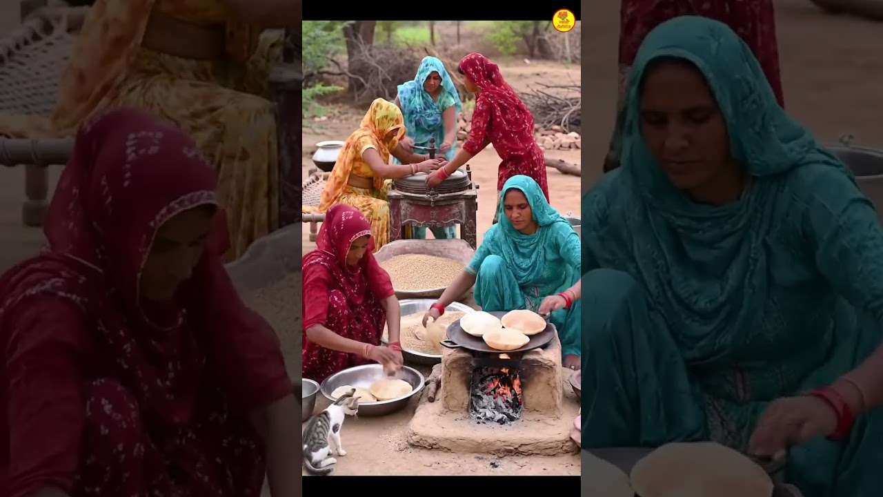 Rajasthani Village Women Cooking Puri | Traditional Village Life 🍲🐱
