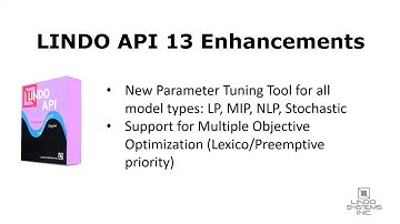 LINDO Product Tutorial INFORMS 2020 Virtual