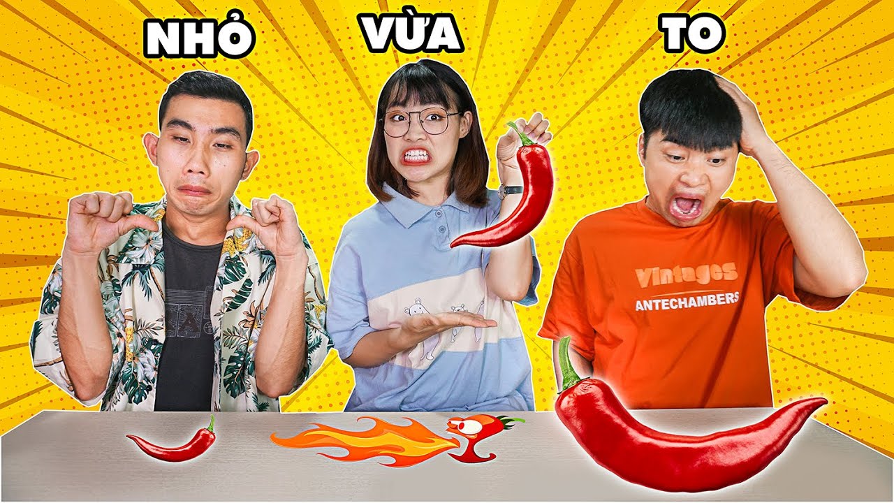 Gấu Đỏ TV -  Thử Thách Ăn Đồ Ăn Theo TO NHỎ VỚI BÌNH THƯỜNG - Trận Chiến Đồ Ăn Kinh Dị Cùng Hà Sam