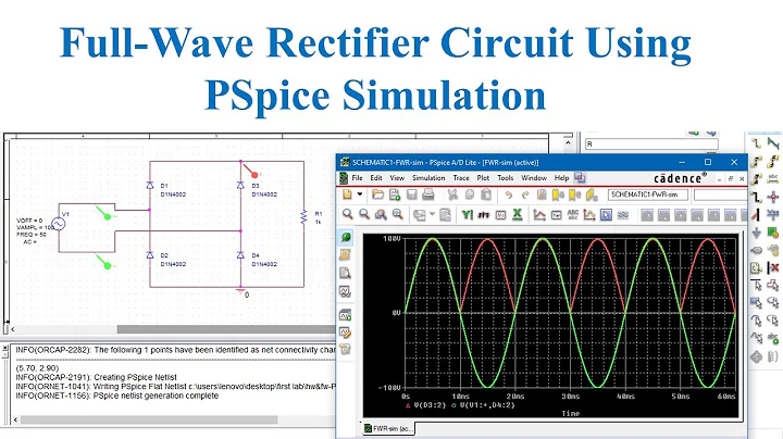full wave rectifier circuit simulation using PSpice