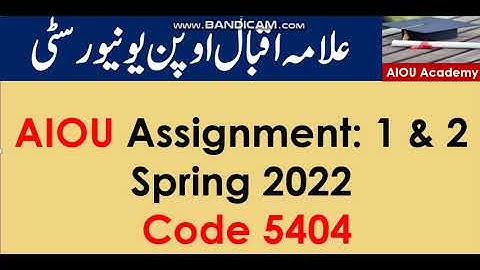 AIOU Code 5404-1 & 2 Solved Assignments Spring 2022
