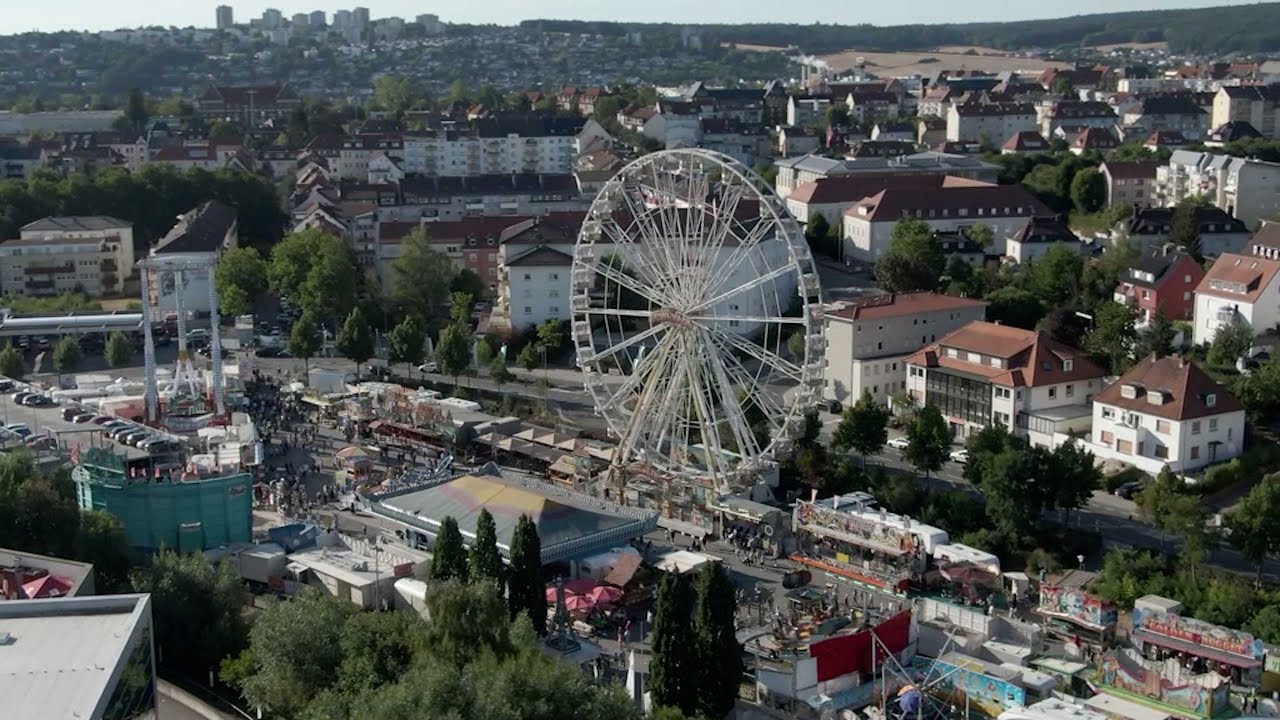 Fulda Schützenfest, Volksfest, Rummel - Stockfootage Luftaufnahmen ...