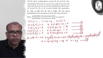 Of the three independent events E_1, E_2 and E_3, the probability that only E_1 occurs is α, only...