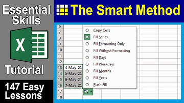 2-16: Use Excel AutoFill Date options - Days, Weekdays, Months & Years
