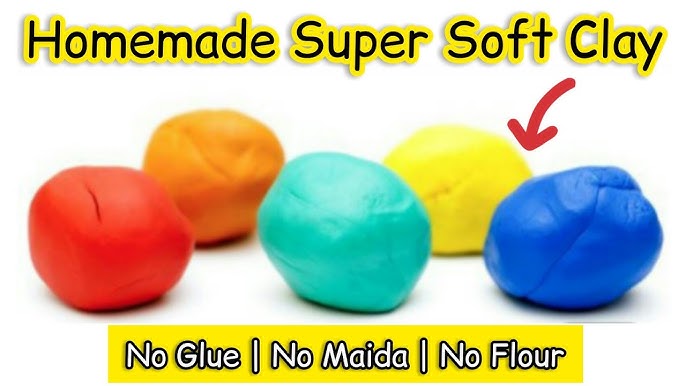 How to make SOFT CLAY at home easy, Homemade play dough, How to make soft  clay at home