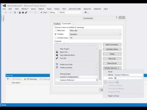 Adding Platform Target dropdown to Visual Studio