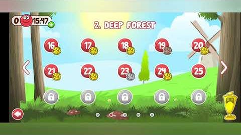 Red Ball 4: Stage 2 - Deep forest ; Level 16 to 24  WALK-THROUGH