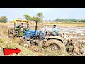 eicher tractor stuck in mud rescued by john deere tractor | tractor pulling videos | tractor videos