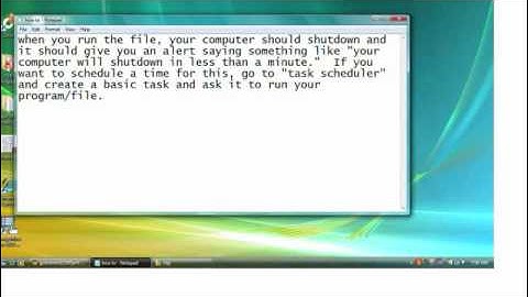 Shutdown Computer Using Notepad