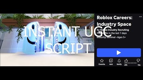 Roblox Careers: Industry Space instant UGC script [Roblox Exploiting]