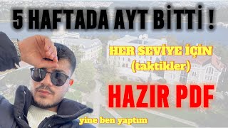 AYT 5 HAFTADA BİTİRME PROGRAMIM ( PDF HAZIR ) |