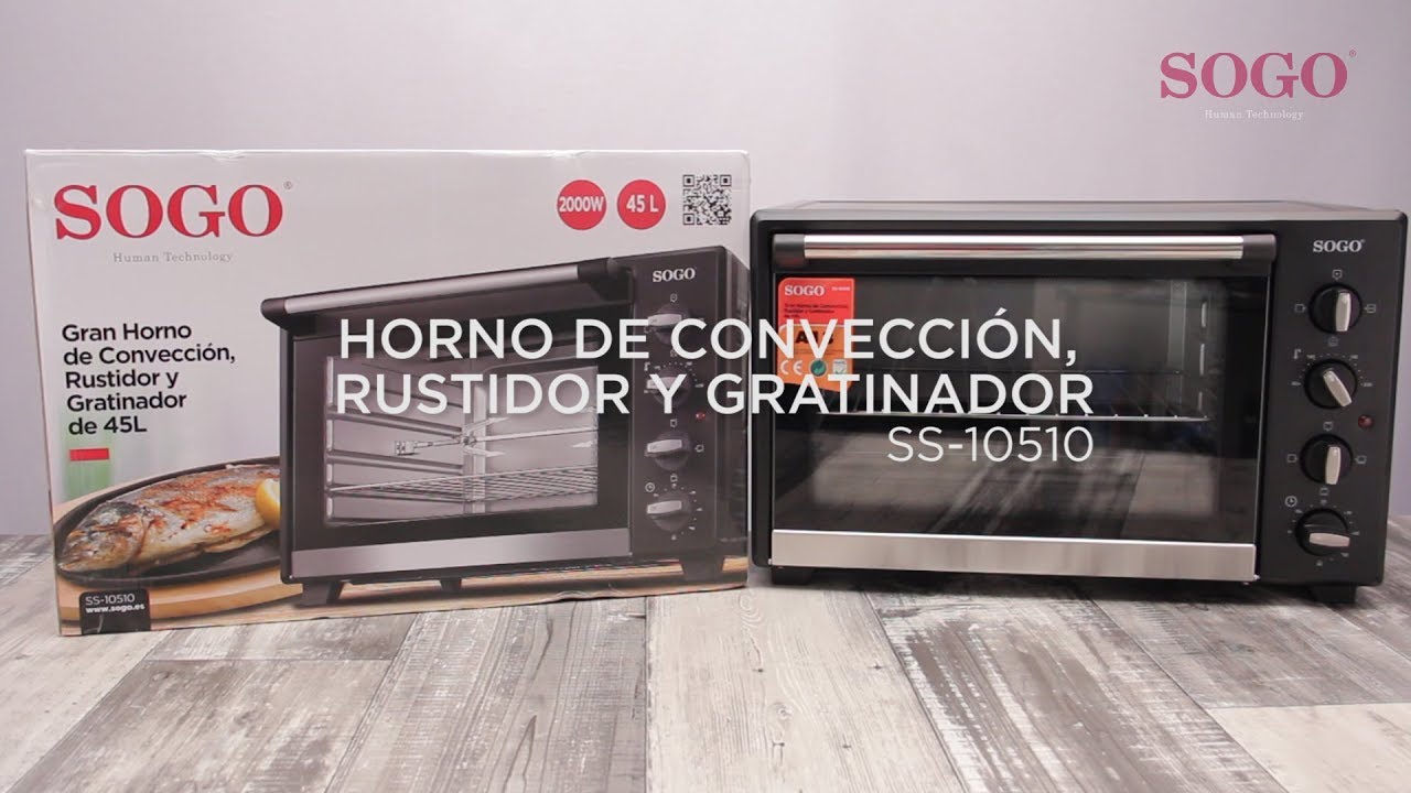 Gran horno de convicción, rustidor y gratinador