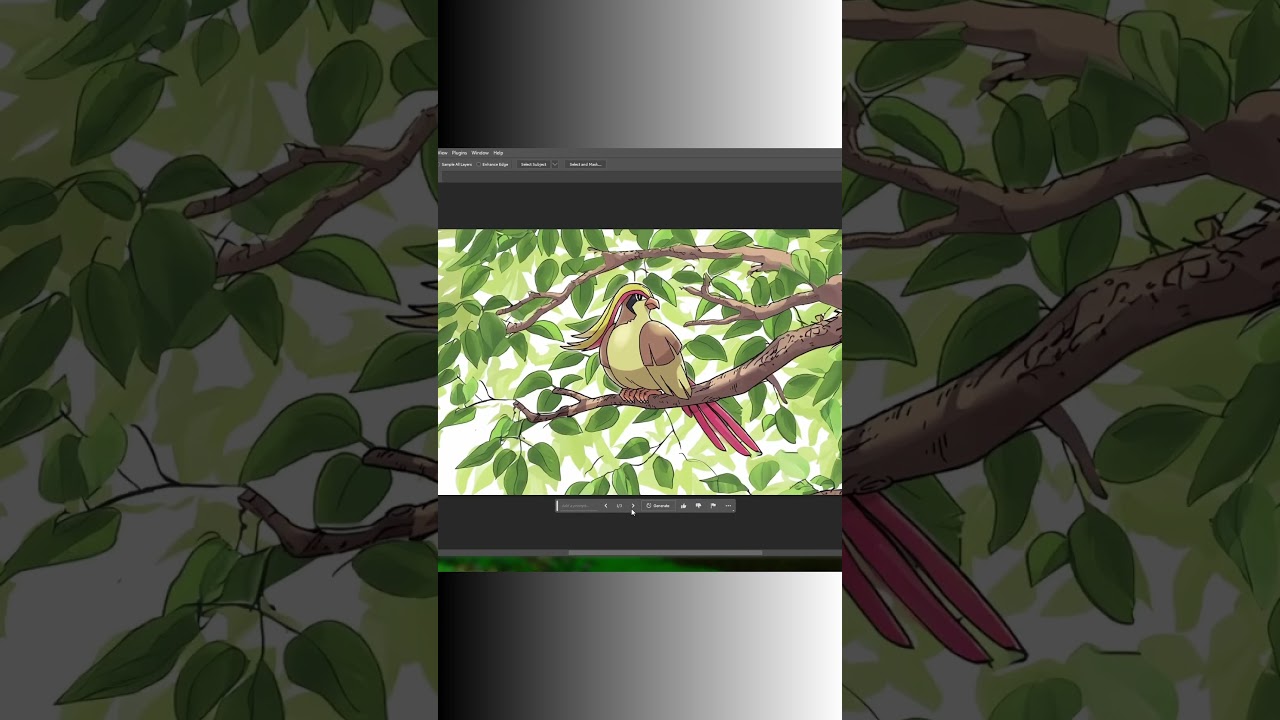 Extending Pokemon Card Art with Photoshop AI - PIDGEOT