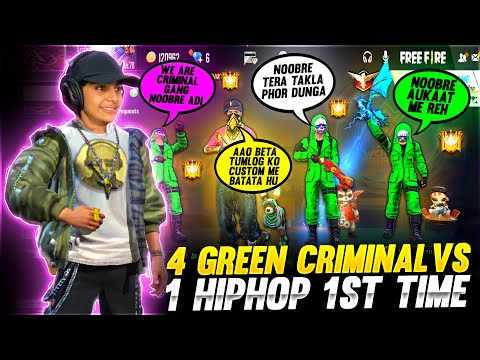 4 Green Criminal Vs 1 Hiphop Bundle ❤🤯  First Time Ever 🥵  Garena Free Fire