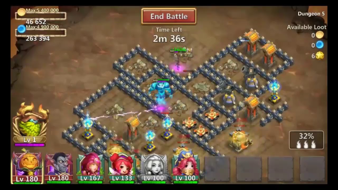 Espirita Gameplay in Dungeon Skill Test, Castle Clash