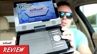 SECURE PORTABLE DVD PLAYER VEHICLE MOUNT KIDS SCREAMING IN A CAR? HERE'S YOUR FIX! ieGeek Portable Car Video Player