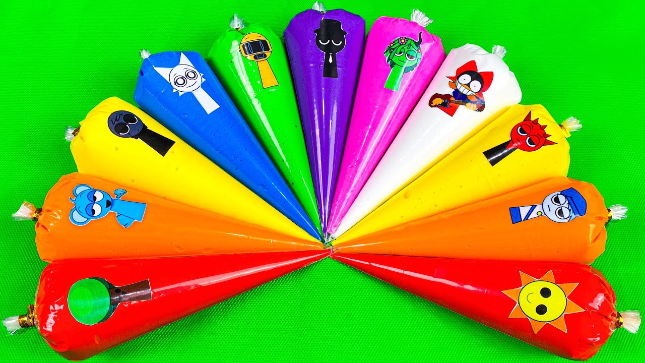 Incredibox Sprunki Slime ASMR! Unboxing Clay Characters Hidden in Clear Piping Bags