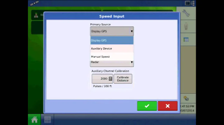 Inputting a Manual Ground Speed on the Ag Leader® Integra/Versa Display