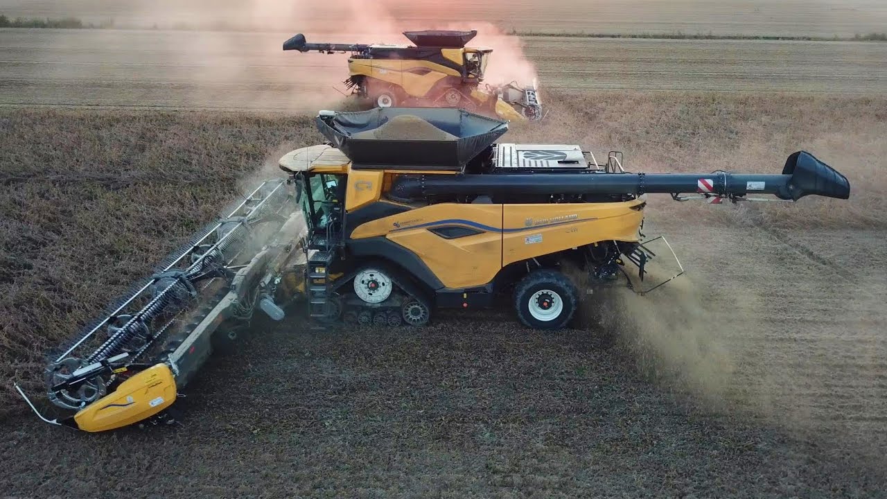 The Yellow Queens: 2x New Holland CR 11 | Trebbiatura soia | Soybean Harvesting | Rosina