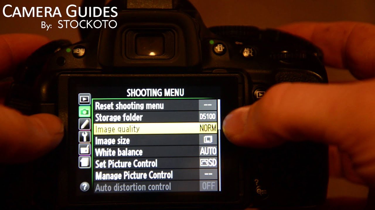 How to set Image Quality on a Nikon D5100 , D5200, D5300 - YouTube