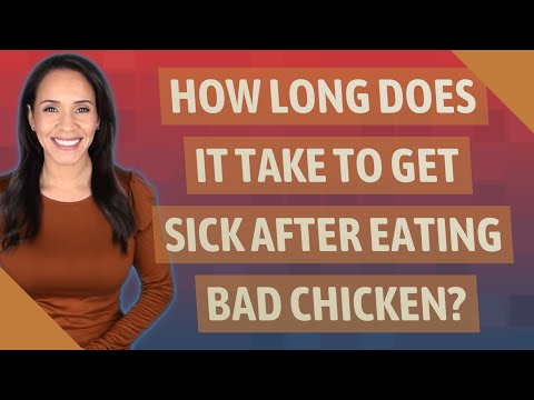 How long does it take to get sick after eating bad chicken