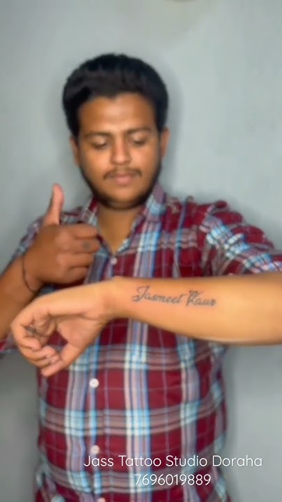  BEST ARM TATTOO 🤩. NAME TATTOO 😍😌. #jasstattoostudio #viral #subscribe ...