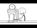 Funny stick animation on a programmers day watch with cc on