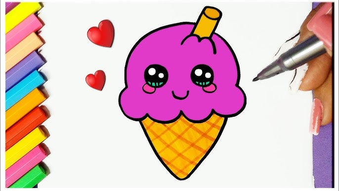 COMO DESENHAR UM GELADO KAWAII