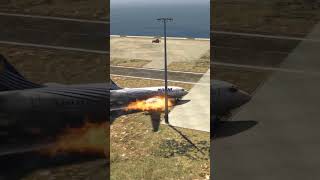 plane engine fire emergency landing on airport