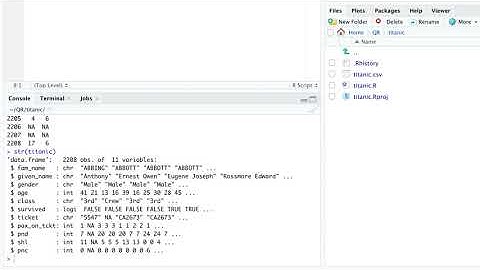 R Tutorial 05: Inspecting the Format of a Data Frame