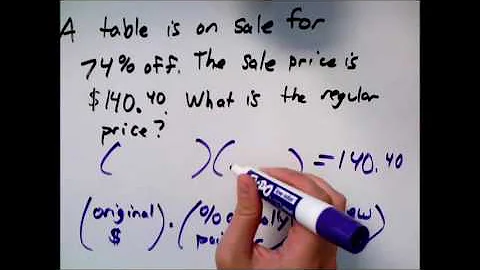 Finding the original price given the sale price and percent discount