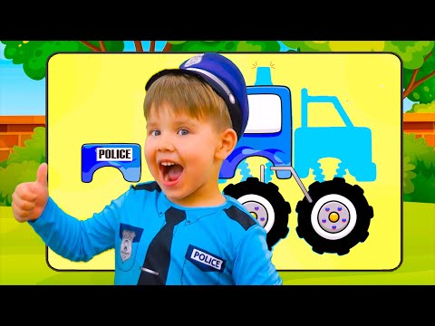 Видео: Синий трактор Песенки для детей Полицейская Пожарная Машинки  Сборник