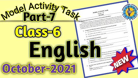 Class-6 English Model Activity Task part 7//Model Activity Task class 6#wbbse/October Activity Task
