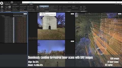 Combine terrestrial laser scans with UAV images inside of RealityCapture
