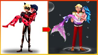 Miraculous Ladybug And Adrian Transformation Mermaid, Prince  Miraculous Cartoon @cartoonfashion68