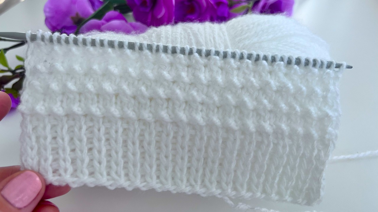 Красивая и простая схема вязания — шаг за шагом.