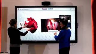 Parrot Interactive showcasing multi-touch on the human anatomy and a digital chalkboard