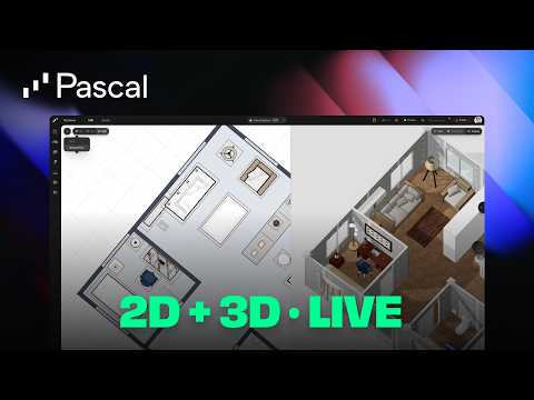 Floor Plan + 3D, Synced Live — Add a Room in Pascal