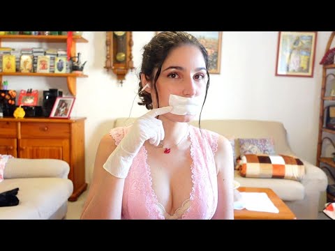 ASMR CATGIRL playing with Master! Valentine day ROLEPLAY (long nails  gloves, eating sound) 