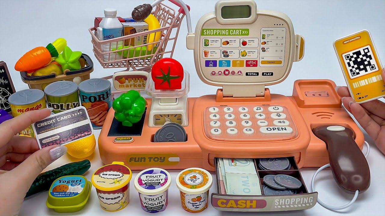 [toy asmr] Supermarket Cash Register Electronic 💸 슈퍼마켓 계산대 전자놀이세트 | Satisfying Unboxing