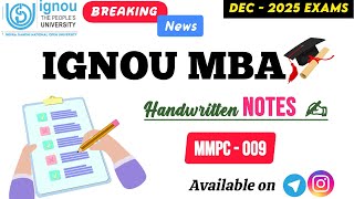 MMPC - 9 IGNOU MBA Handwritten Notes | Easy & Simple Language | Full Syllabus Explained | Gyan Gate